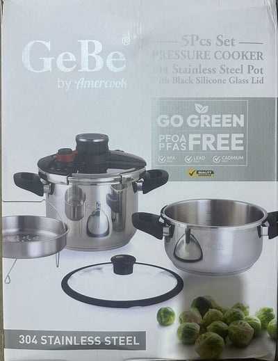 5-piece stainless steel pressure cooker set