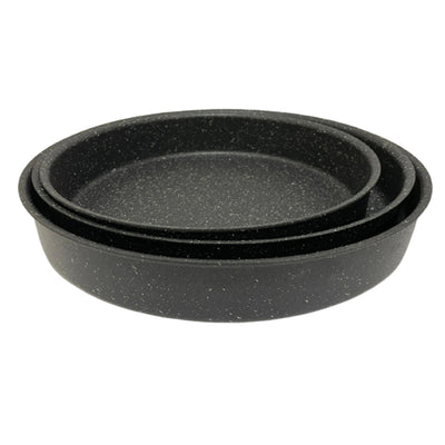 Lava Stone Granite 3PCS Round Pans Black